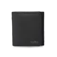 TOTTO - Billetera Rfid Cierre Imantado Wood XL Hombre Negro