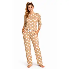 EMPIJAMADAS - Pijama Mujer Pantalon Largo con Bolsillos y Camisa Manga Larga