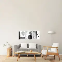 GAMA DIGITAL - Cuadros decorativos Triptico Black Modern  37x50