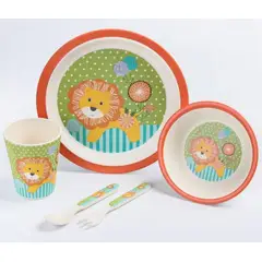 GENERICO - Set Vajilla Bambú 5 Piezas León