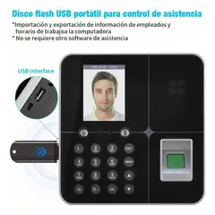 GENERICO - Control de Asistencia Biométrico Facial y Huella con Pantalla LCD 3”