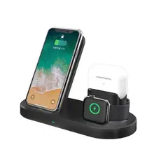 GENERICO - Estación de Carga Inalámbrica 3 en 1 para iPhone, Apple Watch y AirPods 15W