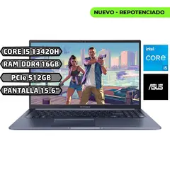 ASUS - Portatil Vivobook 15 CORE I5 13420H Ram 16GB Ssd 512GB 15.6 FHD QUIET BLUE COLOR
