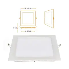 GENERICO - Panel Led Cuadrado Incrustar 3W Luz Blanca