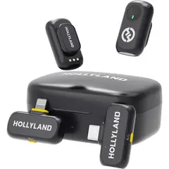 HOLLYLAND - Micrófono Inalámbrico Lark A1 2TX - 2RX - Estuche de Carga