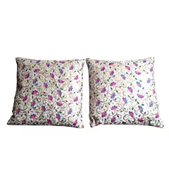 ARTESANAL - 2 FUNDAS BORDADAS PARA COJINES DE 40X40 CMS