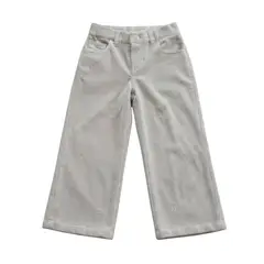 BIGBOYS - Pantalon Pana Palazzo Bordado Gris Niña