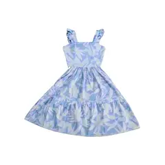 BIGBOYS - Vestido Malteada Flores Cielo Azul Niña