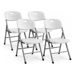JARDIMEX - Set 4 Sillas Plegables Resistentes Acero Ext Int Eventos