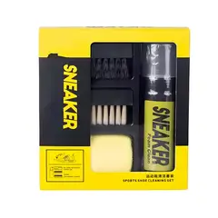 GENERICO - Kit Limpiador De Tenis Espuma En Seco Cepillo Y Toalla 150ml Amarillo