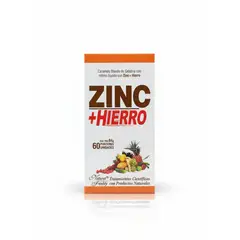NATURAL FRESHLY - ALIMENTO CARAMELO BLANDO CON ZINC + HIERRO X 60 UNIDADES/