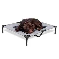 GENERICO - Cama Elevada Perro Hamaca Lona Mascotas Gris Talla L