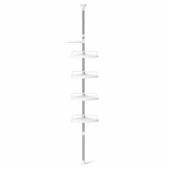 TECNOHOGAR JS - Estante Esquinero Baño Ajustable 260cm 4 Niveles Antihumedad