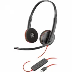 HP - Audífonos Poly Blackwire 3220 USB-C con Adaptador USB-A