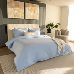 AMARE HOME - Funda de Plumón o Duvet cover Celeste King - Colección Pastello Color Azul Claro