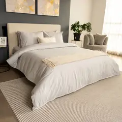 AMARE HOME - Funda de Plumón o Duvet cover Gris Perla Sencillo - Colección Pastello Color Gris Claro