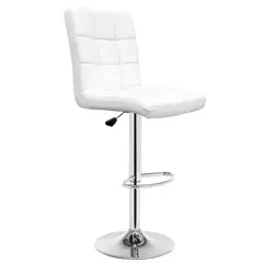 MOBLIHOUSE - Silla Bar Giratoria Espaldar Acolchada Blanca