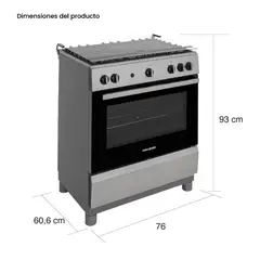 CHALLENGER - Estufa de piso 76 cm 5 puestos Gas propano