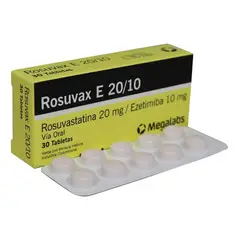 MEGA - ROSUVAX E 20/10 MG CAJA 30 TABLETAS