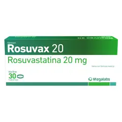 MEGA - ROSUVAX 20 MG CAJA 30 TABLETAS