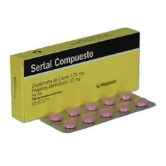 MEGA - SERTAL COMPUESTO 125 / 10 MG CAJA 10 COMPRIMIDOS