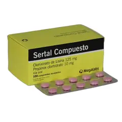 MEGA - SERTAL COMPUESTO 125-10MG CAJA 100 COMPRIMIDOS