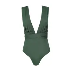 FIORY - VESTIDO DE BAÑO ENTERO MULTIFORMAS PRISMA VERDE MILITAR