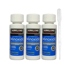 SIGNATURE - Pack x3 Minoxidil Kirkland 5% Crecimiento Barba y Cabello