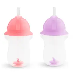 MUNCHKIN - Set x2 Vaso Pitillo Antiderrame 10 Oz Para Bebe