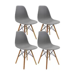 DISTRIONLINE - Set X4 Sillas Eames De Diseño Color Gris