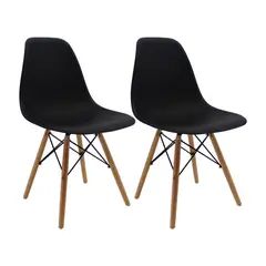 DISTRIONLINE - Set X2 Sillas Eames De Diseño Color Negro