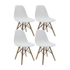 DISTRIONLINE - Set X4 Sillas Eames De Diseño Color Blanco