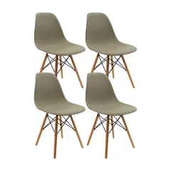 DISTRIONLINE - Set X4 Sillas Eames De Diseño Color Beige