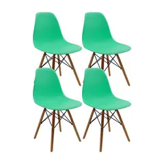 DISTRIONLINE - Set X4 Sillas Eames De Diseño Color Verde Menta