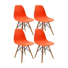 DISTRIONLINE - Set X4 Sillas Eames De Diseño Color Naranja