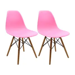 DISTRIONLINE - Set X2 Sillas Eames De Diseño Color Azul Rosa