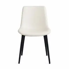 DISTRIONLINE - Silla Luxury Color Blanco Crema Con Patas Metálicas