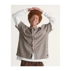 VANS - Camisa Hombre Larkspur Mini Plaid Beige