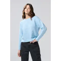 KOAJ - Suéter tejido unicolor cuello redondo con textura Mujer