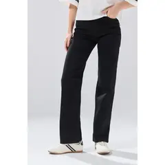 KOAJ - Jean bota recta negro straight leg con tiro alto y bols Mujer