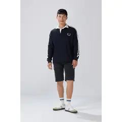 KOAJ - Buzo oversize cuello polo azul intenso con diseño colle Hombre