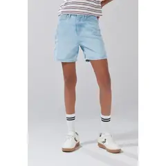 KOAJ - Short de jean tiro súper alto azul claro con 5 bolsillo Mujer