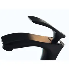 GENERICO - Grifo Lavamanos Alto Monomando Negro Mate Moderno