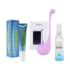 ELIXIR - Kit Vibrador Huevo + Lubricante Frio Menta + Toy Cleaner