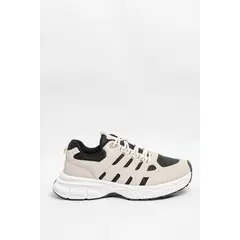 KOAJ - Tenis de plataforma negros con piezas en malla transpir Hombre