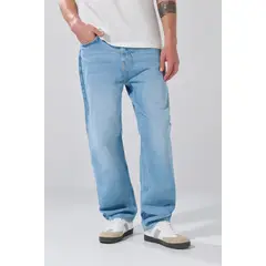 KOAJ - Jean baggy tiro medio azul con bota ancha y desgastes Hombre