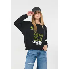 KOAJ - Buzo cuello bandeja oversize con estampación college Mujer