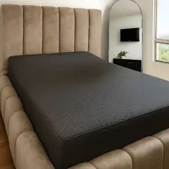 BALI - Protector de Colchón para cama Sencilla Termosellado Antialérgico Alta Durabilidad Negro