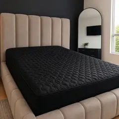 BALI - Protector de Colchón King Acolchado Termosellado Antialérgico Ajuste Perfecto Negro