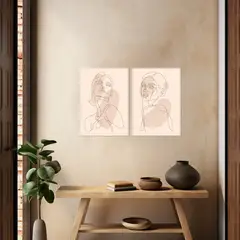 GAMA DIGITAL - Cuadros decorativos Diptico Femenine Lines 30x40
